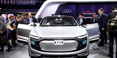 The unveiling of an Audi EV concept vehicle, which might soon feature 5G-ready HiCar onboard system from Audi partners Huawei.