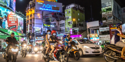 Rush hour on October 31, 2016 in Saigon, Vietnam